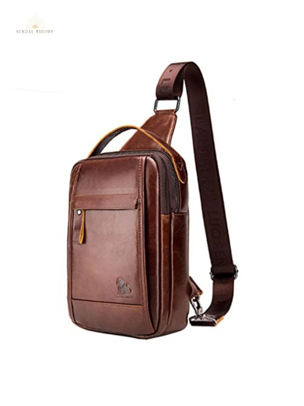 Genuine Cowhide Leather Sling Bag Crossbody Backpack for Men Women